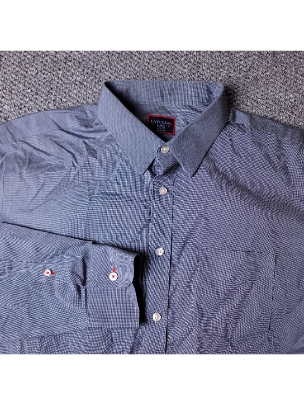 UNTUCKit Pio Cesare Shirt Mens XL Gray Button Long Sleeve Cotton